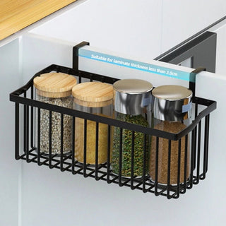 Organizer Cucina Nero Acciaio Gancio Sospeso Cassetti Organizzazione Spezie Casa-INTERIOR DREAM DESIGN