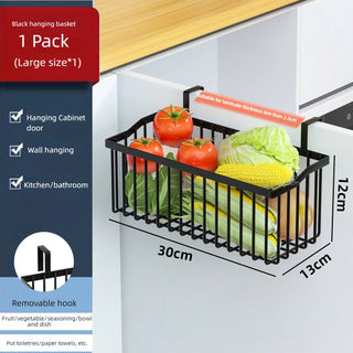 Organizer Cucina Nero Acciaio Gancio Sospeso Cassetti Organizzazione Spezie Casa-INTERIOR DREAM DESIGN