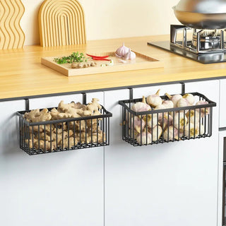 Organizer Cucina Nero Acciaio Gancio Sospeso Cassetti Organizzazione Spezie Casa-INTERIOR DREAM DESIGN