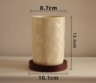 Organizer Cucina Particolare Ceramica Lucido Verde Beige Posate Utensili Resistete-INTERIOR DREAM DESIGN