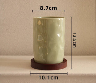 Organizer Cucina Particolare Ceramica Lucido Verde Beige Posate Utensili Resistete-INTERIOR DREAM DESIGN