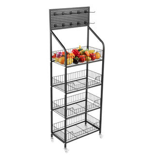 Organizer Cucina Ripiani 4 Scomparti Frutta Verdura Dispensa Cibo Materiale Metallo-INTERIOR DREAM DESIGN