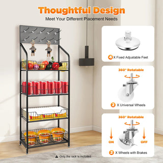 Organizer Cucina Ripiani 4 Scomparti Frutta Verdura Dispensa Cibo Materiale Metallo-INTERIOR DREAM DESIGN
