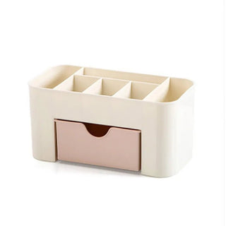 Organizer Da Bagno Con Cassetto In Due Colori Di Plastica Con Cassetto Bello Pratico Adatto A Cosmetici Trucchi Rosa Azzurro - INTERIOR DREAM DESIGN