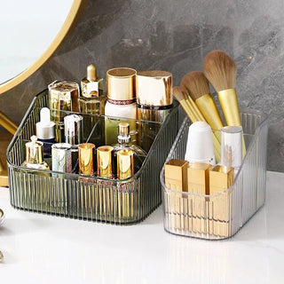 Organizer Da Bagno Grandi In Plastica Vari Colori Adatti A Bagno Trucchi Cosmetici Arancione Trasparente Verde Grigio - INTERIOR DREAM DESIGN