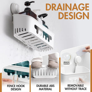 Organizer Da Bagno Per Doccia Autoadesivo Uno Ad Angolo Colore Bianco Piccole Dimensioni 1 Pezzo - INTERIOR DREAM DESIGN