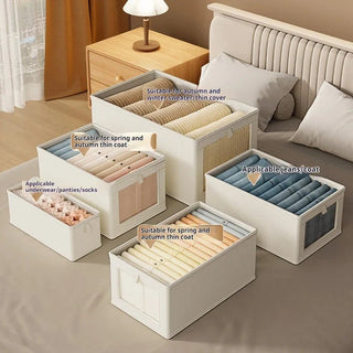 Organizer Da Camera Da Letto Beige E Nero Due Dimensioni In Materiale Tessuto Adatto A Armadio - INTERIOR DREAM DESIGN