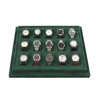 Organizer Orologi 15 Pezzi Verde Grigio Beige Comodo Pratico Capiente Camera Letto Organizzato-INTERIOR DREAM DESIGN