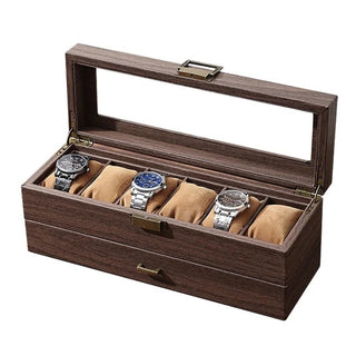 Organizer Orologi Diverse Dimensioni Capiente Piccolo Pratico Utile Resistente Marrone Comodo-INTERIOR DREAM DESIGN