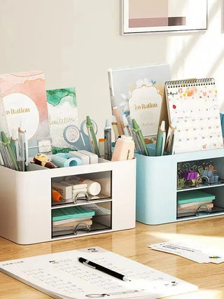 Organizer Per Documenti Colore Rosa Bianco Blu In Plastica Piccole Dimensioni Pratico - INTERIOR DREAM DESIGN