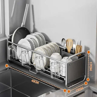 Organizer Piatti Posate Bicchieri Diversi Colori Cucina Metallo Utensili Resistente Pratico Comodo-INTERIOR DREAM DESIGN