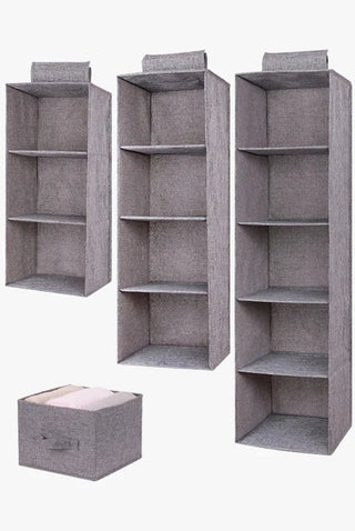 Organizer Vestiti Colore Beige Grigio Tessuto Resistente Diversi Modelli Dimensioni Arredamento Decorazione Casa-INTERIOR DREAM DESIGN