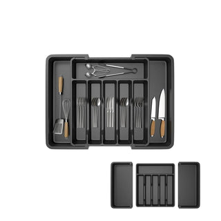 Organizzatore Per Armadietto Materiale Plastica Colore Nero Porta Oggetti Salva Spazio-INTERIOR DREAM DESIGN