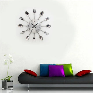 Orologio Cucina Parete Analogico Acciaio Inossidabile Argento 30cm Elegante Design Innovativo Accessori Casa - INTERIOR DREAM DESIGN