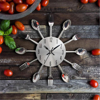 Orologio Cucina Parete Analogico Acciaio Inossidabile Argento 30cm Elegante Design Innovativo Accessori Casa - INTERIOR DREAM DESIGN