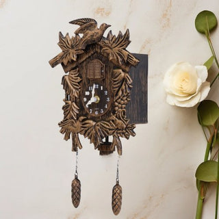 Orologio Cucù Colore Marrone Resina Legno Peso 600gr Ricaricabile Batterie Decorazione Casa-INTERIOR DREAM DESIGN