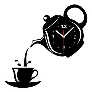 Orologio Da Parete 3D Design Tazza Caffè Teiera Decorazione Soggiorno Accessori Casa - INTERIOR DREAM DESIGN