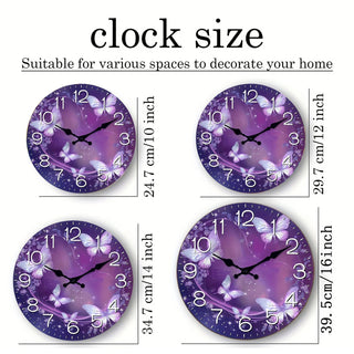 Orologio Da Parete Con farfalle Di Colore Viola Adatto Ad Arredo Casa Bello Design Arredo Moderno - INTERIOR DREAM DESIGN