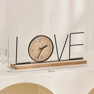 Orologio Da Tavolo Home Love Materiale Legno Decorazione Da Tavolo Arredo Casa-INTERIOR DREAM DESIGN