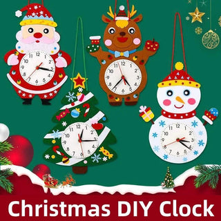 Orologio Fai Da Te Natalizio Bambini Lavoretto Manuale Diverse Forme Babbo Natale Pupazzo Neve Renna Decorazione Casa - INTERIOR DREAM DESIGN