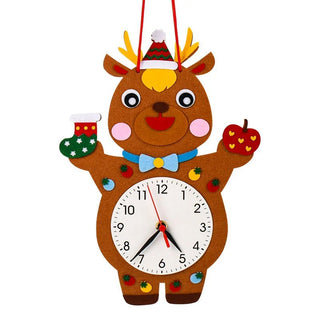 Orologio Fai Da Te Natalizio Bambini Lavoretto Manuale Diverse Forme Babbo Natale Pupazzo Neve Renna Decorazione Casa - INTERIOR DREAM DESIGN