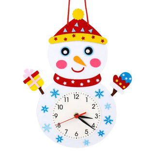 Orologio Fai Da Te Natalizio Bambini Lavoretto Manuale Diverse Forme Babbo Natale Pupazzo Neve Renna Decorazione Casa - INTERIOR DREAM DESIGN