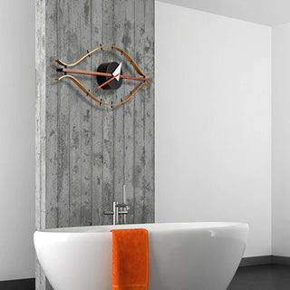 Orologio Forma Occhio Diverse Dimensioni Metallo Rame Legno Marrone Decorazione Casa-INTERIOR DREAM DESIGN