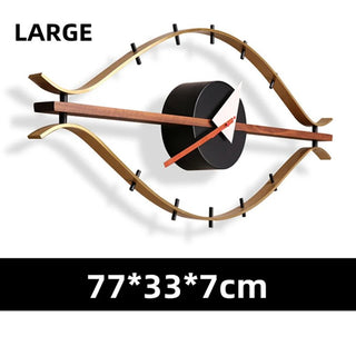 Orologio Forma Occhio Diverse Dimensioni Metallo Rame Legno Marrone Decorazione Casa-INTERIOR DREAM DESIGN