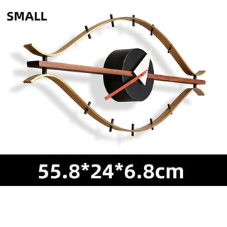 Orologio Forma Occhio Diverse Dimensioni Metallo Rame Legno Marrone Decorazione Casa-INTERIOR DREAM DESIGN