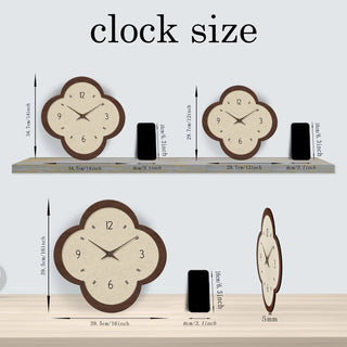 Orologio Parete Legno Fiore Casual Moderno Decorazione Casa Salotto Marrone Comodo Stile-INTERIOR DREAM DESIGN