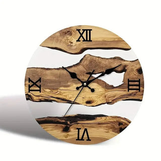 Orologio Parete Materiale Vetro Effetto Legno Diversi Modelli Arredo Parete Design Creativo-INTERIOR DREAM DESIGN