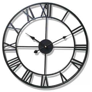 Orologio Parete Oro Nero Metallo Ferro Batteria Diametro 40cm Arredamento Decorazione Casa - INTERIOR DREAM DESIGN