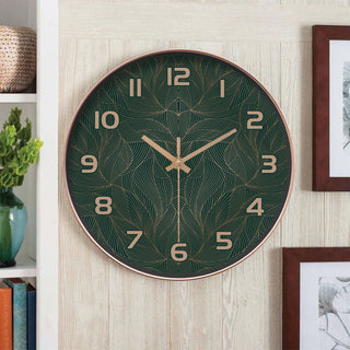 Orologio Parete Verde Petrolio Diametro 20cm Piccole Dimensioni Elegante Design Oro Alluminio Batteria Decorazione Casa - INTERIOR DREAM DESIGN