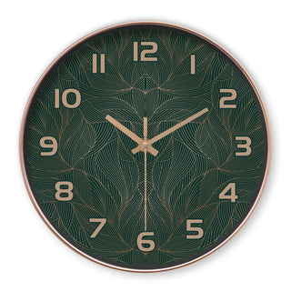 Orologio Parete Verde Petrolio Diametro 20cm Piccole Dimensioni Elegante Design Oro Alluminio Batteria Decorazione Casa - INTERIOR DREAM DESIGN