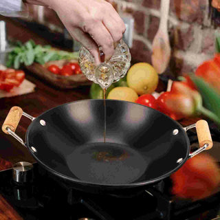 Padella Multiuso Manico In Legno Antiaderente Preparazione Cibo Alimenti Accessori Casa Cucina - INTERIOR DREAM DESIGN