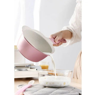 Padella Piccole Dimensioni Colore Rosa 18cm Casa Cucina Stoviglie Coperchio Vetro - INTERIOR DREAM DESIGN