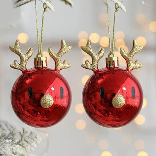 Palline A Forma Di alce Renna Oro Rosse Di Natale Design Da Interno Per Albero Arredo Di Natale - INTERIOR DREAM DESIGN