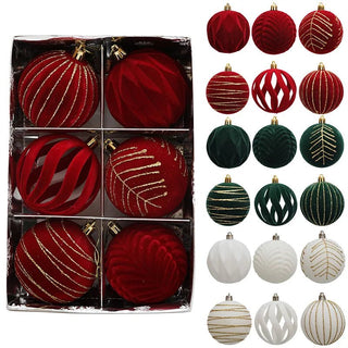 Palline Di Natale Set Da Due Pezzi 3 Colori Bianco Rosso Verde Vari Modelli Addobbi Natalizi - INTERIOR DREAM DESIGN