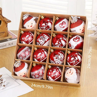 Palline Set Di Palline Di Natale Dimensioni Albero Addobbi Natale Babbo Natale Renna Neve Rosso Oro Bianco - INTERIOR DREAM DESIGN