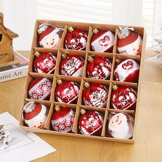 Palline Set Di Palline Di Natale Dimensioni Albero Addobbi Natale Babbo Natale Renna Neve Rosso Oro Bianco - INTERIOR DREAM DESIGN