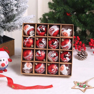 Palline Set Di Palline Di Natale Dimensioni Albero Addobbi Natale Babbo Natale Renna Neve Rosso Oro Bianco - INTERIOR DREAM DESIGN