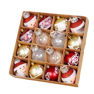 Palline Set Di Palline Di Natale Dimensioni Albero Addobbi Natale Babbo Natale Renna Neve Rosso Oro Bianco - INTERIOR DREAM DESIGN