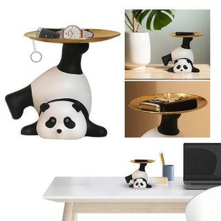 Panda In Resina Con Piatto Svuota Tasche Simpatico Adatto A Salotto E A Tutta La Casa Colorato Bello Da Arredo - INTERIOR DREAM DESIGN