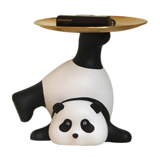 Panda In Resina Con Piatto Svuota Tasche Simpatico Adatto A Salotto E A Tutta La Casa Colorato Bello Da Arredo - INTERIOR DREAM DESIGN