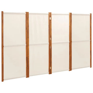 Pannelli Separè 4 Pezzi Pieghevole Dimensioni Massime 280x180cm Legno Massello Colore Beige - INTERIOR DREAM DESIGN