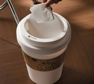 Pattumiera 8 Litri Forma Bicchiere Caffè Plastica Rigida Design Innovativo Diversi Colori-INTERIOR DREAM DESIGN