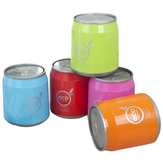 Pattumiera Da Cucina Forma Bella Simpatica A Forma Di Lattina In Plastica Vari Colori Con Scritta-INTERIOR DREAM DESIGN