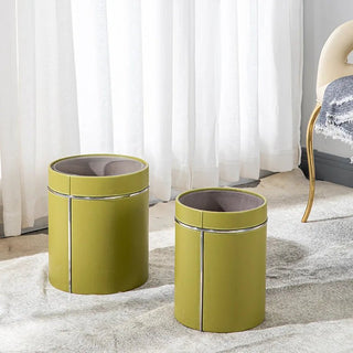 Pattumiera Pelle Acciaio Inossidabile Capacità 12 Litri Diversi Colori Arredamento Casa-INTERIOR DREAM DESIGN