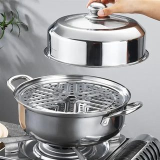 Pentola A Vapore Universale Gas Pratica Durevole Ergonomica Padella Cucina Accessori Casa - INTERIOR DREAM DESIGN