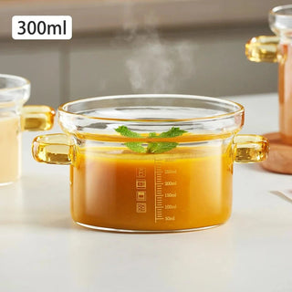 Pentola Vetro Borosilicato Trasparente Elegante Piccole Dimensioni Resistente Accessori Casa Cucina - INTERIOR DREAM DESIGN